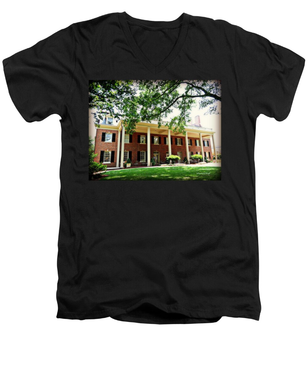 Carolina Inn Men's V-Neck T-Shirt featuring the photograph The Carolina Inn - Chapel Hill by Paulette B Wright