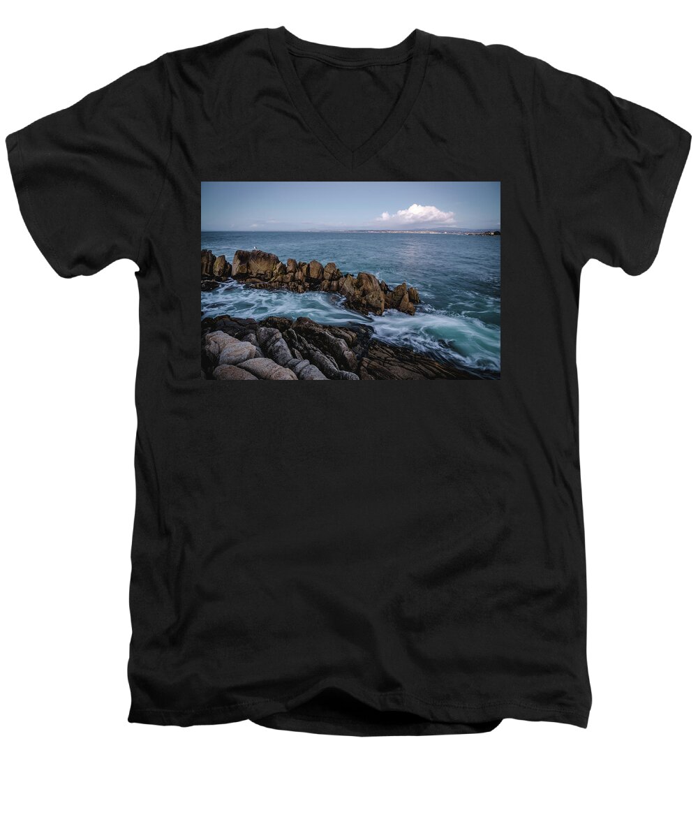 Landscape Men's V-Neck T-Shirt featuring the photograph The Coast at Dusk No.2 by Margaret Pitcher