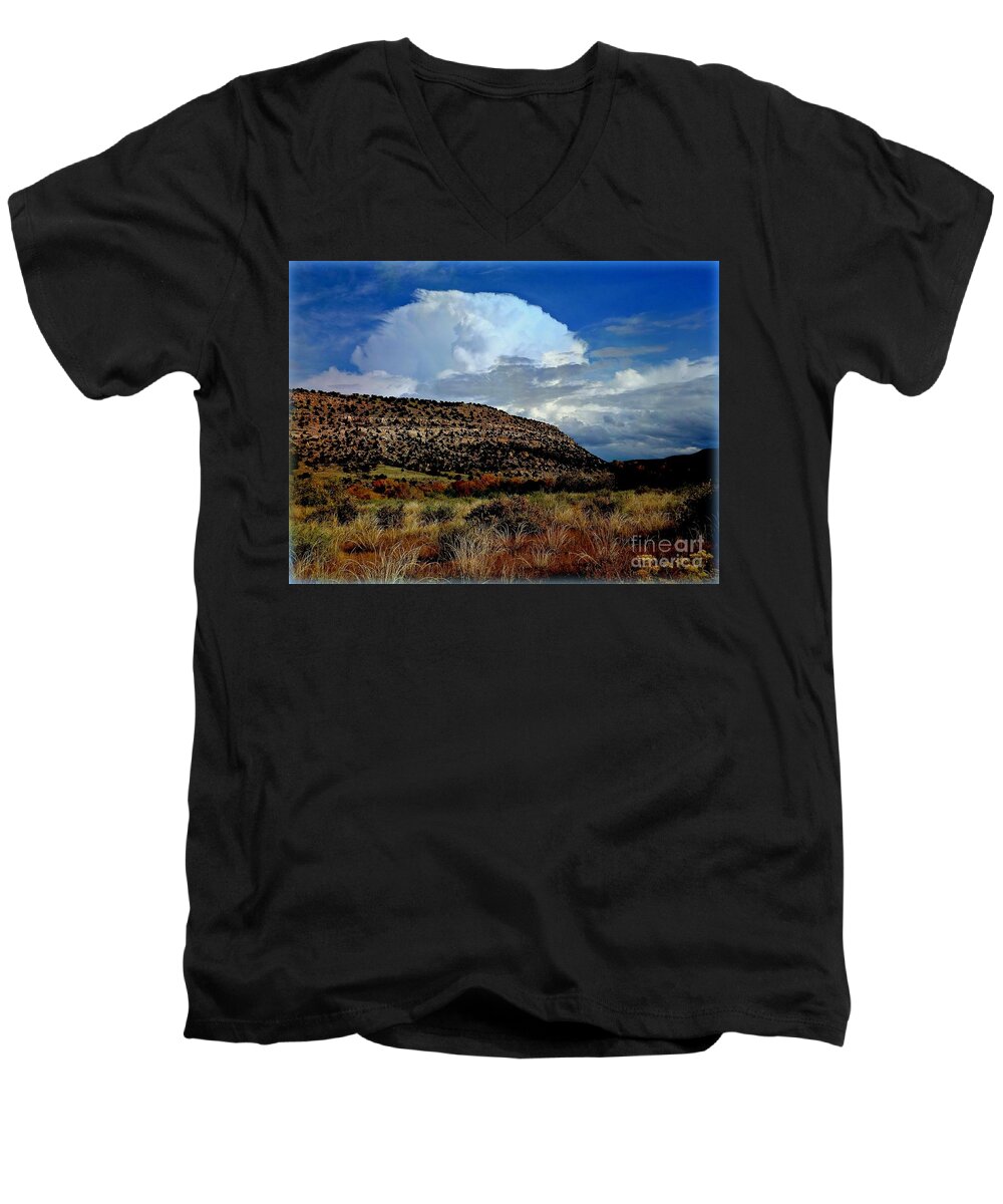 The Hand Of God Men's V-Neck T-Shirt featuring the digital art The Hand of God by Annie Gibbons