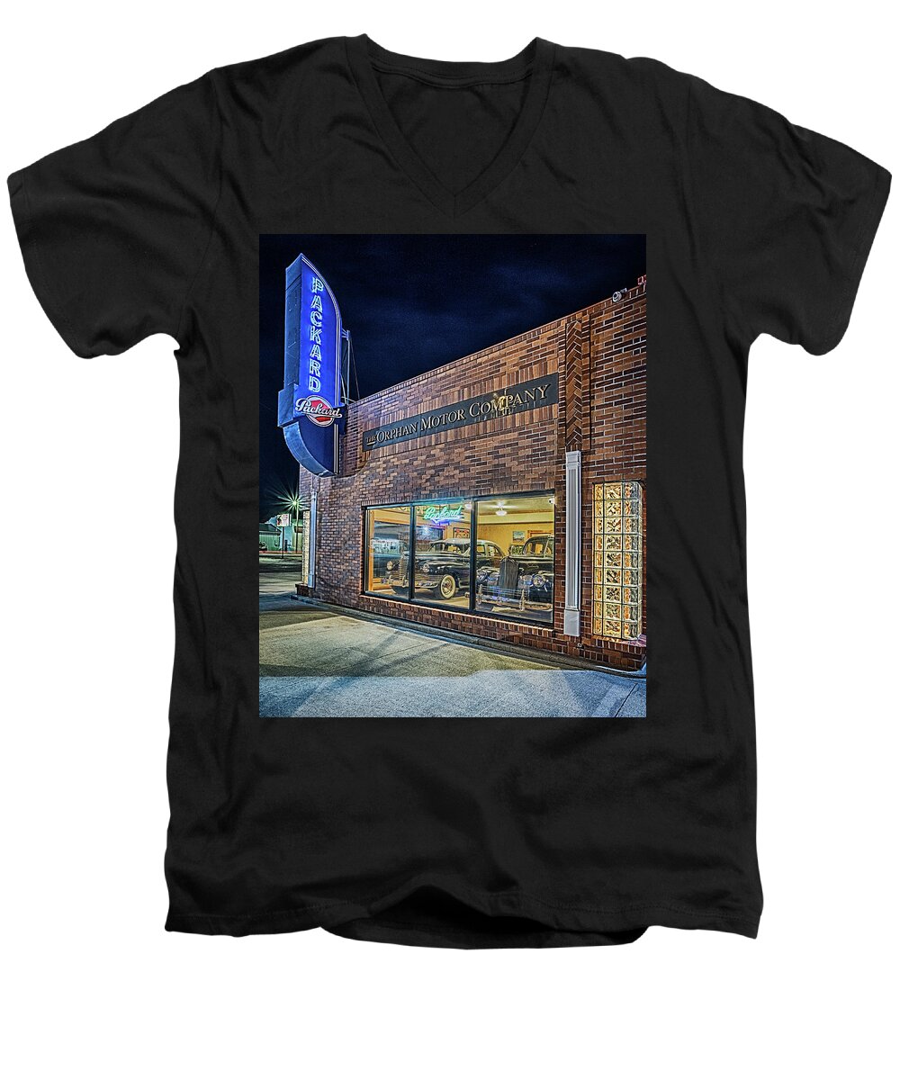 Packard Men's V-Neck T-Shirt featuring the photograph The Orphan Motor Company by Susan Rissi Tregoning