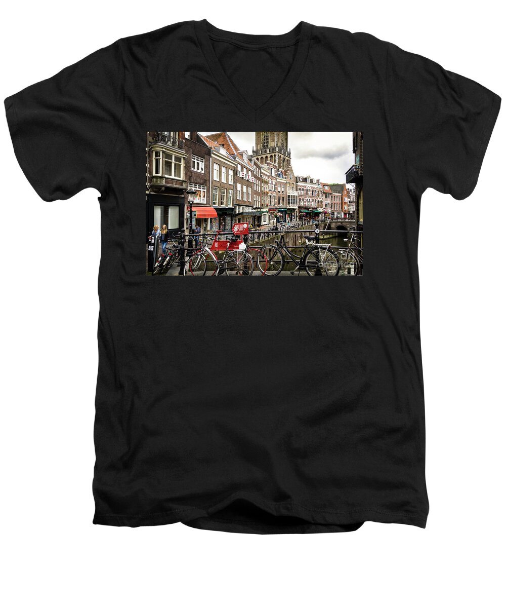 Amsterdam Men's V-Neck T-Shirt featuring the photograph The Vismarkt in Utrecht by RicardMN Photography