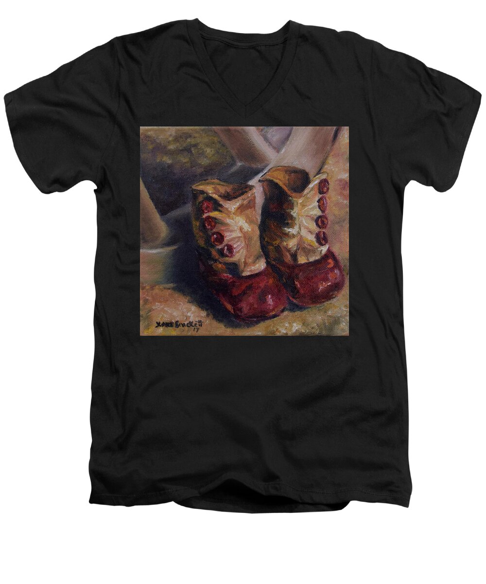 They Walked And Walked And Walked Men's V-Neck T-Shirt featuring the painting They walked and walked and Walked by Lori Brackett