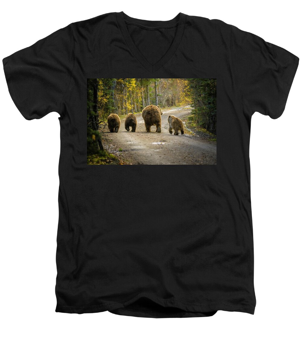 #faatoppicks Men's V-Neck T-Shirt featuring the photograph Bear Bums by Chad Dutson