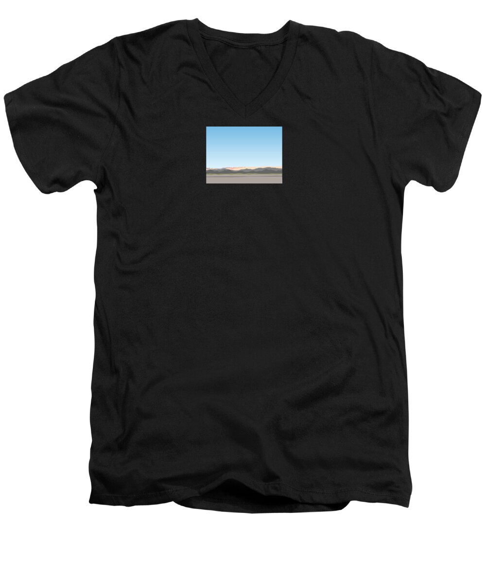 Mountains Men's V-Neck T-Shirt featuring the digital art Thw Little San Bernardino Mountains by Stan Magnan