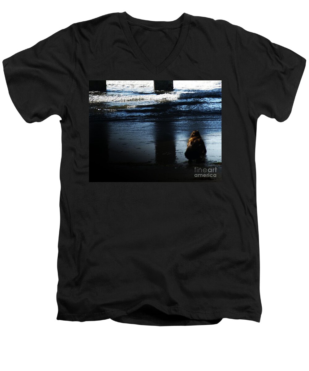 Pacific Men's V-Neck T-Shirt featuring the photograph Time by Linda Shafer