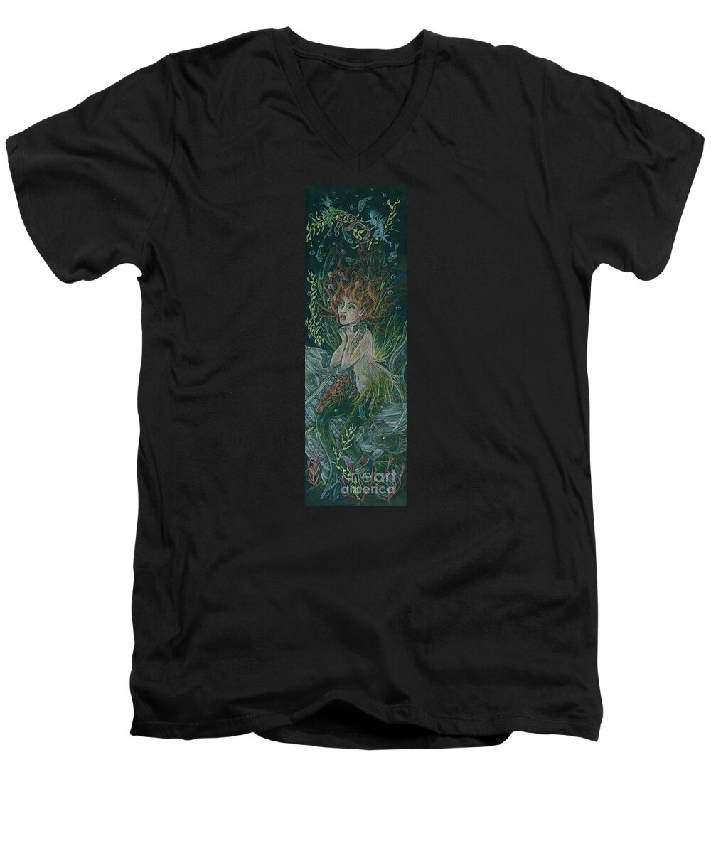 Fairy Men's V-Neck T-Shirt featuring the drawing Triumph Escapes Maximilian's Arch by Dawn Fairies