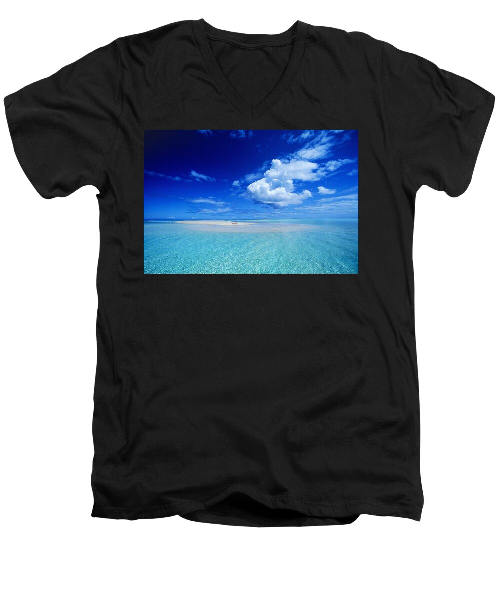 Afternoon Men's V-Neck T-Shirt featuring the photograph Turquiose Lagoon by Ron Dahlquist - Printscapes