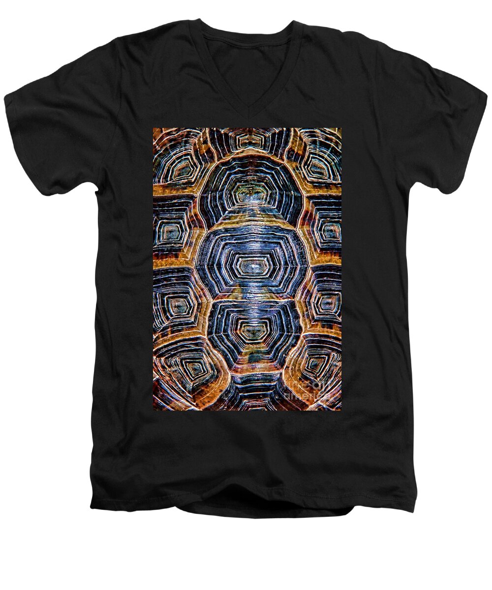 Turtle Shell Men's V-Neck T-Shirt featuring the photograph Turtle Madness by Mariola Bitner