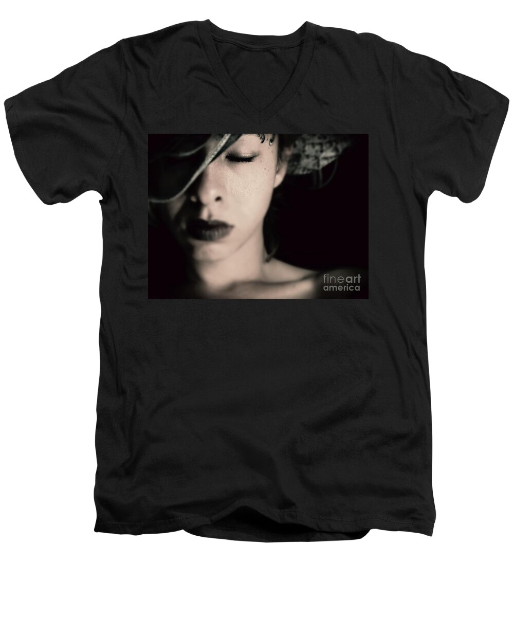  Men's V-Neck T-Shirt featuring the photograph Unattached by Jessica S