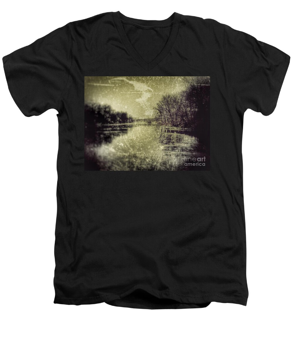 Landscape Men's V-Neck T-Shirt featuring the photograph Unfrozen Lake by Jason Nicholas