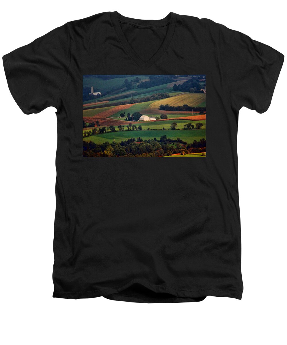 Landscape Men's V-Neck T-Shirt featuring the photograph Valley by William Jobes