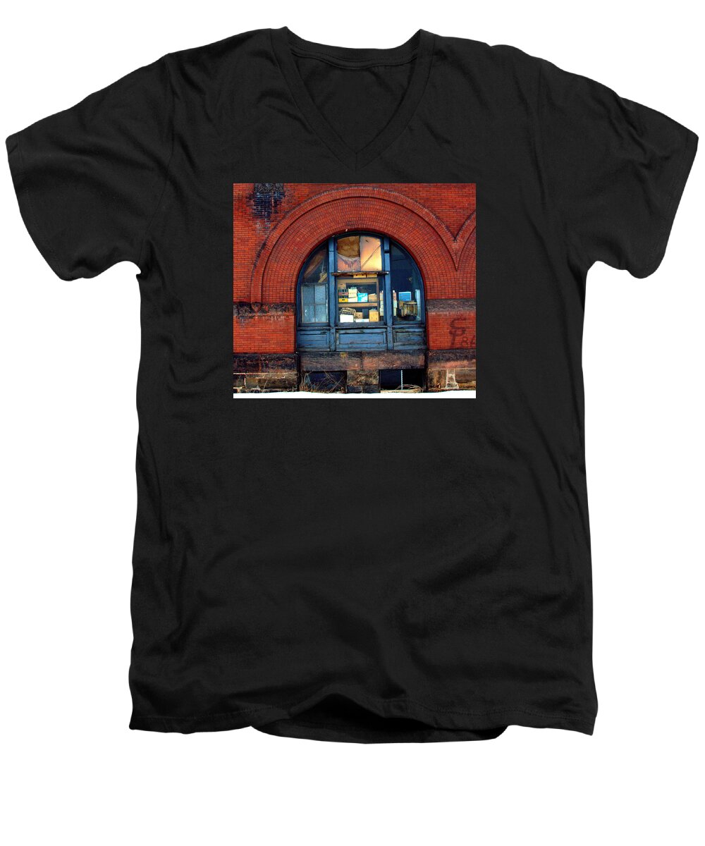 Warehouse Men's V-Neck T-Shirt featuring the photograph Warehouse by David Ralph Johnson