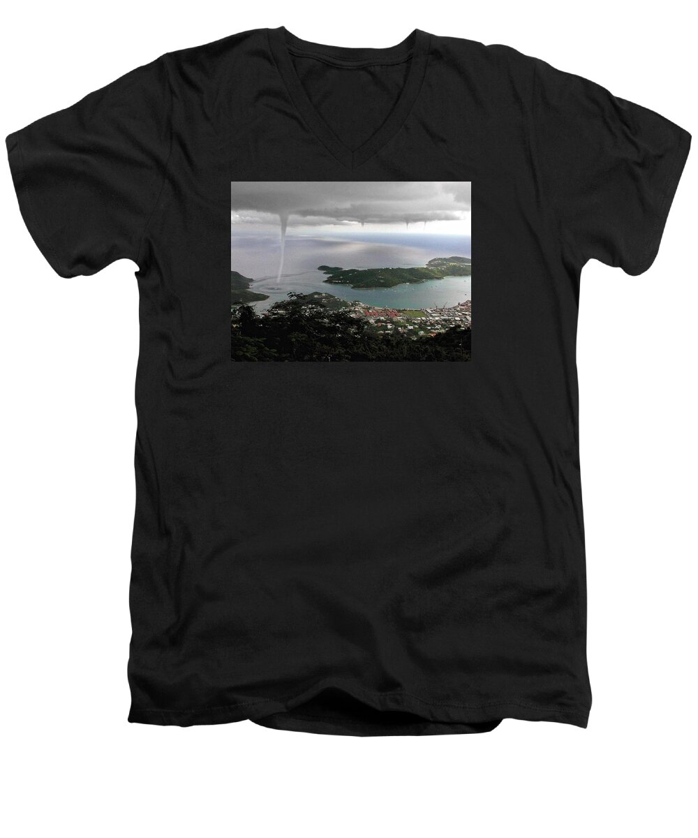 Water Spout Men's V-Neck T-Shirt featuring the photograph Water Spout by Gary Felton