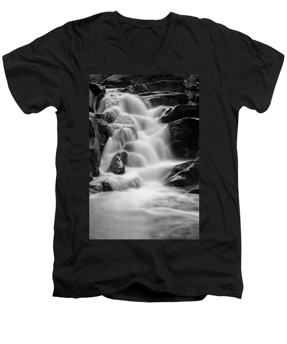 Nature Men's V-Neck T-Shirt featuring the photograph water stair in Ilsetal, Harz by Andreas Levi