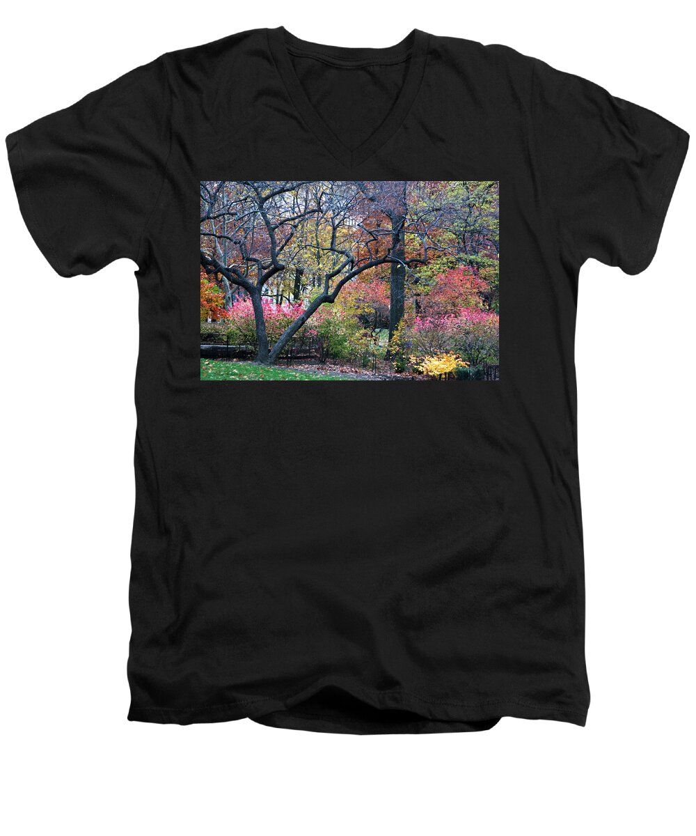 Forest Men's V-Neck T-Shirt featuring the photograph Watercolor Forest by Lorraine Devon Wilke
