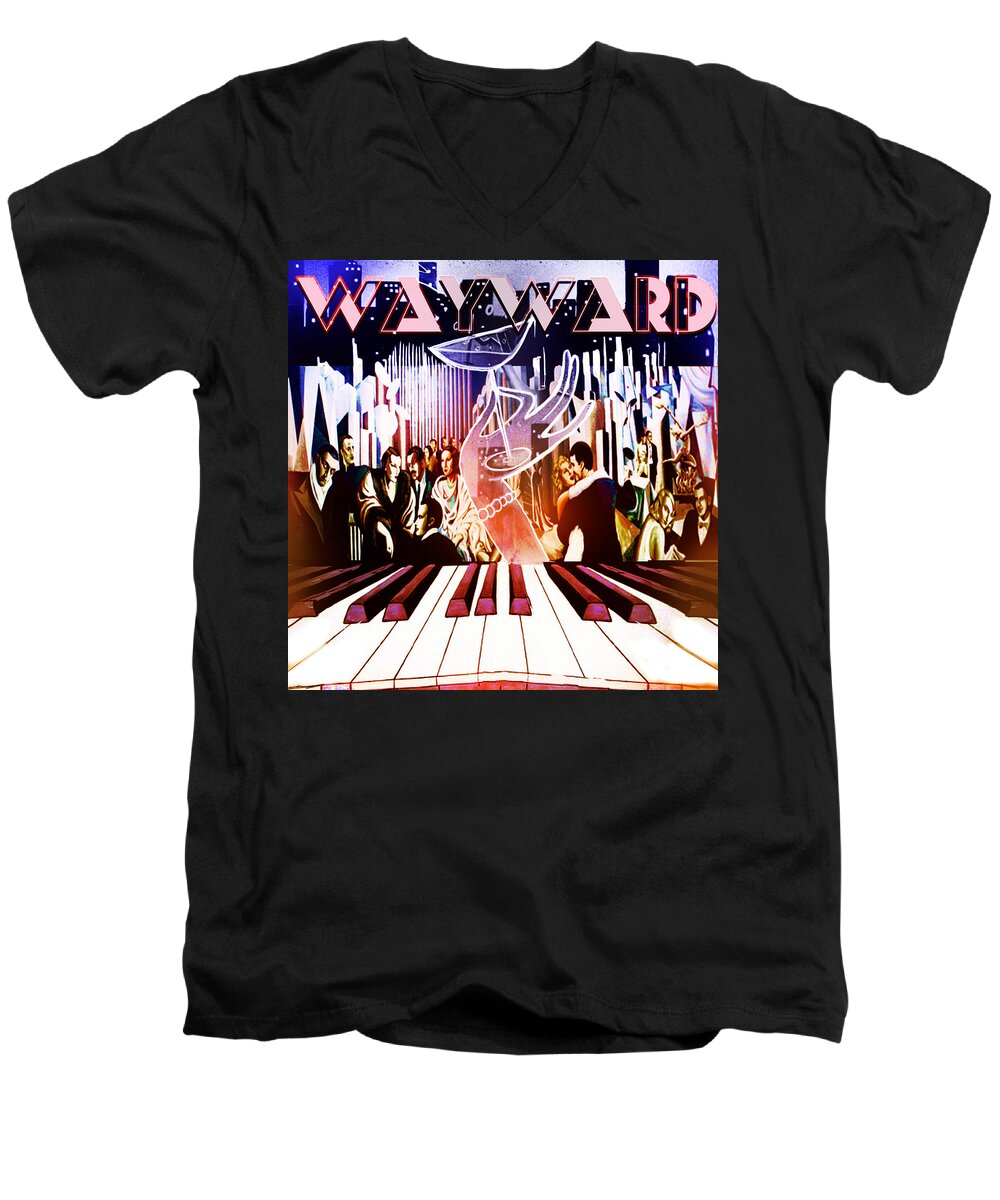 Art Deco Men's V-Neck T-Shirt featuring the painting Wayward by John Gholson
