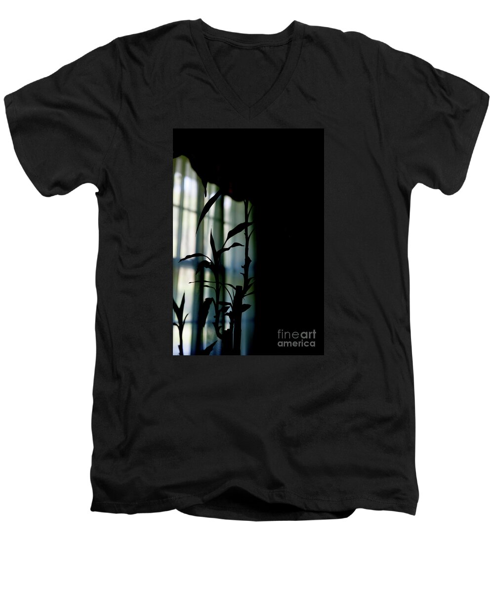 Lucky Bamboo Men's V-Neck T-Shirt featuring the photograph When It Wears The Blue of May by Linda Shafer