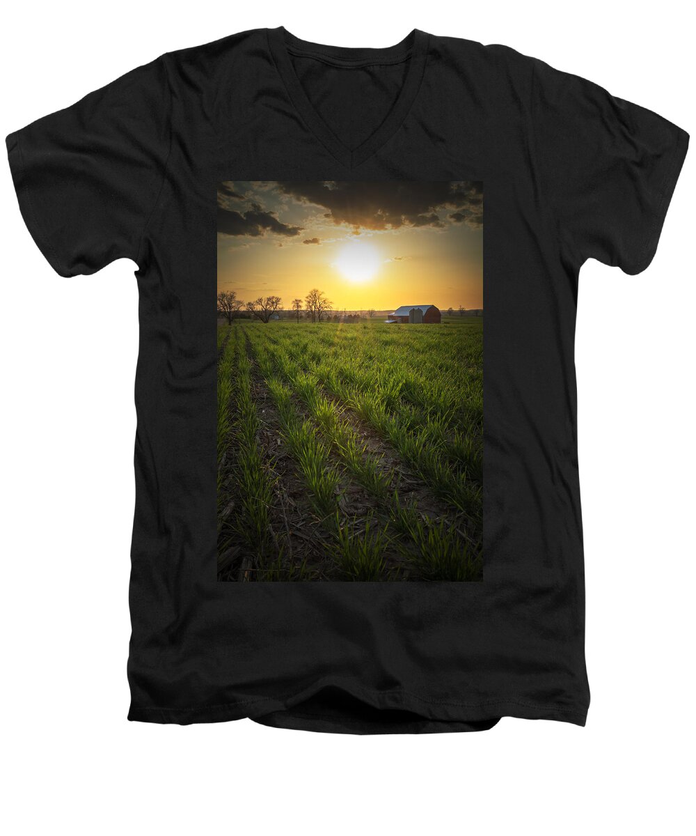 Farm Men's V-Neck T-Shirt featuring the photograph Wisconsin Farm by James Meyer