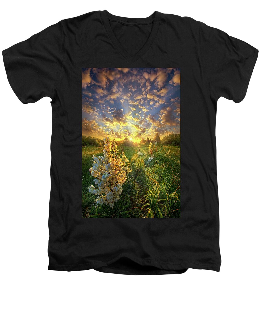 Landscape Men's V-Neck T-Shirt featuring the photograph With An Angel By My Side by Phil Koch