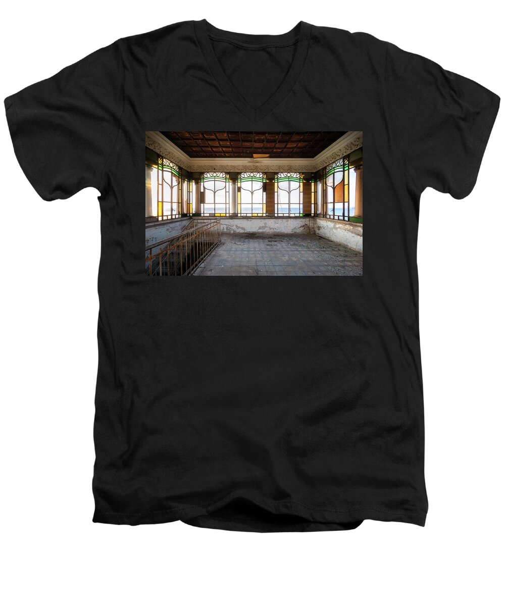 Urban Men's V-Neck T-Shirt featuring the photograph Abandoned Art Nouveau Villa #1 by Roman Robroek