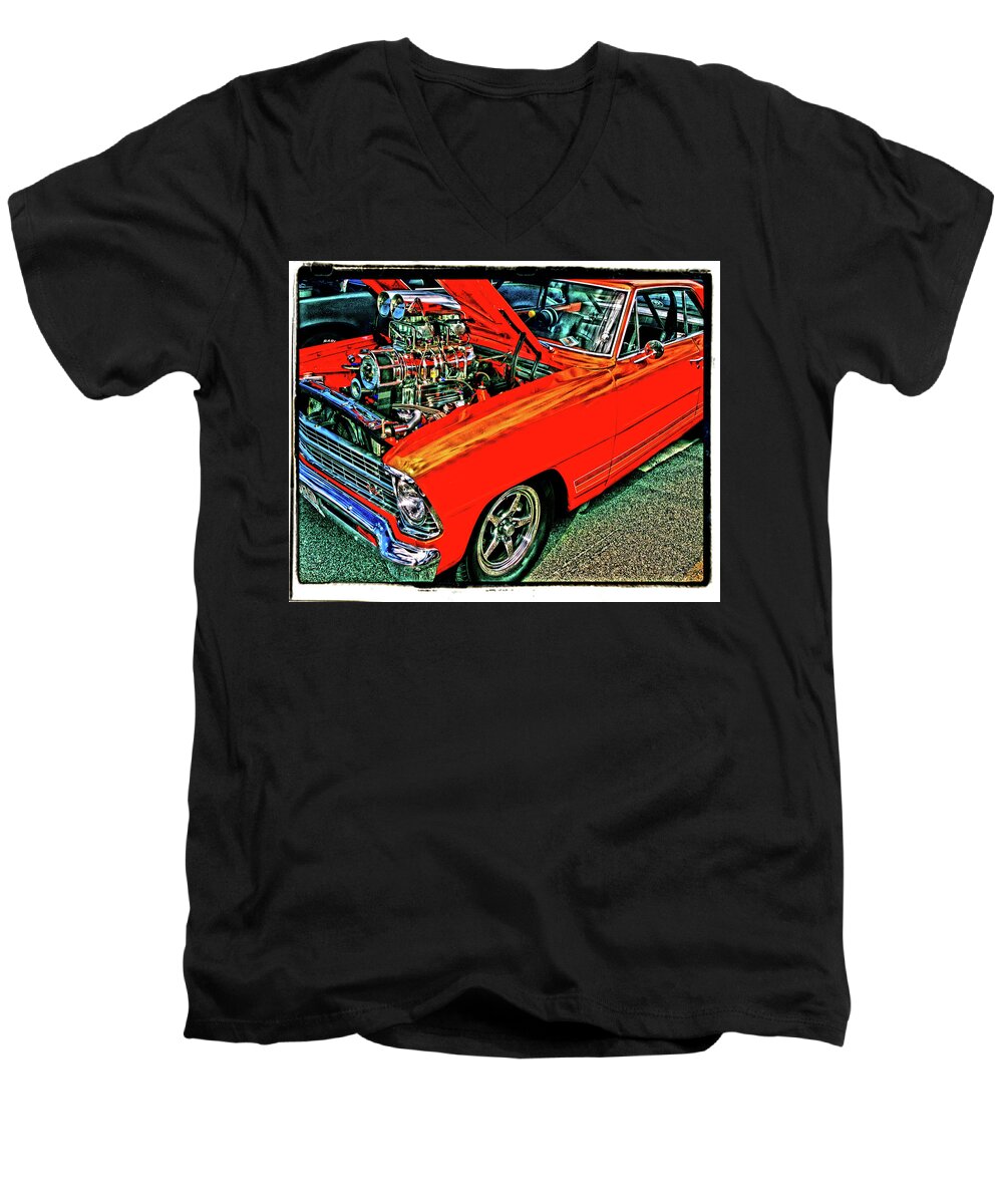 Hot Rod Men's V-Neck T-Shirt featuring the photograph Classic Chevy #1 by Bruce Gannon