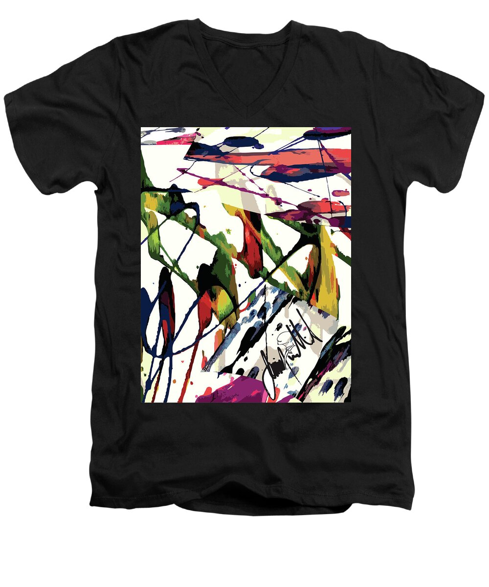  Men's V-Neck T-Shirt featuring the digital art Color Me #1 by Jimmy Williams