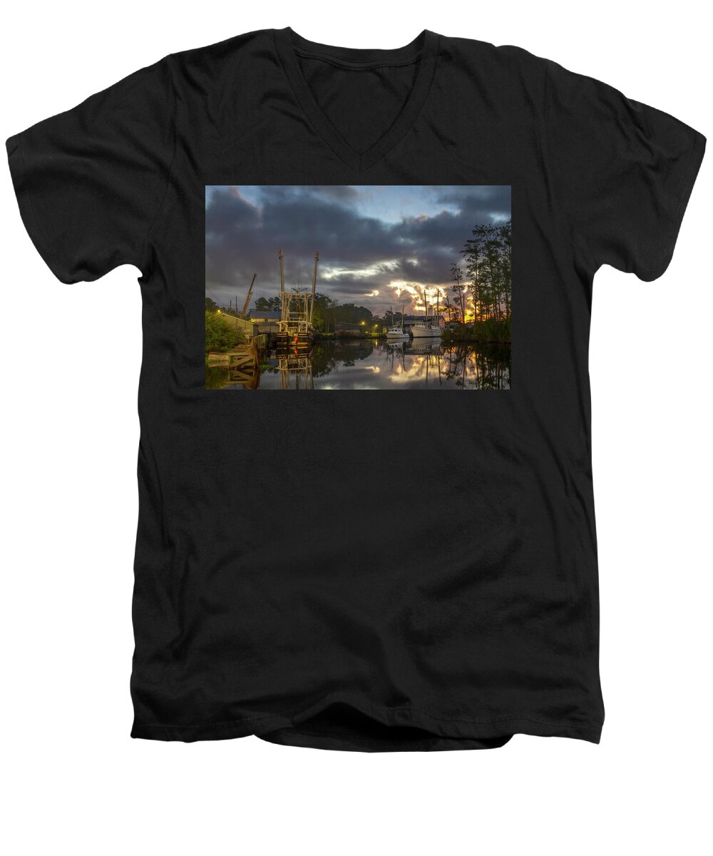 Storm Men's V-Neck T-Shirt featuring the photograph After the Storm Sunrise by Cindy Lark Hartman