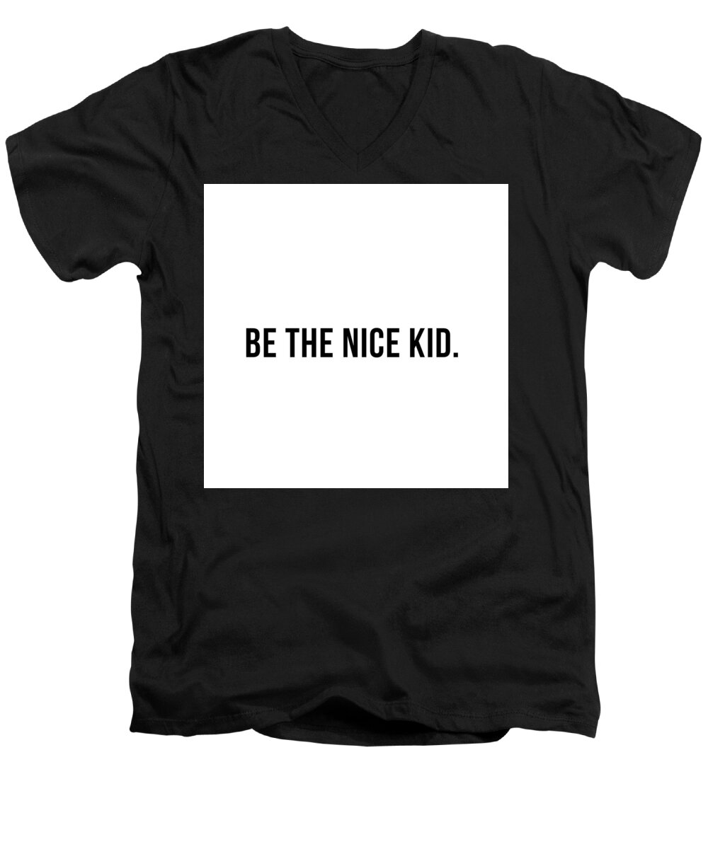 Minimalism Men's V-Neck T-Shirt featuring the photograph Be the nice kid #minimalism by Andrea Anderegg
