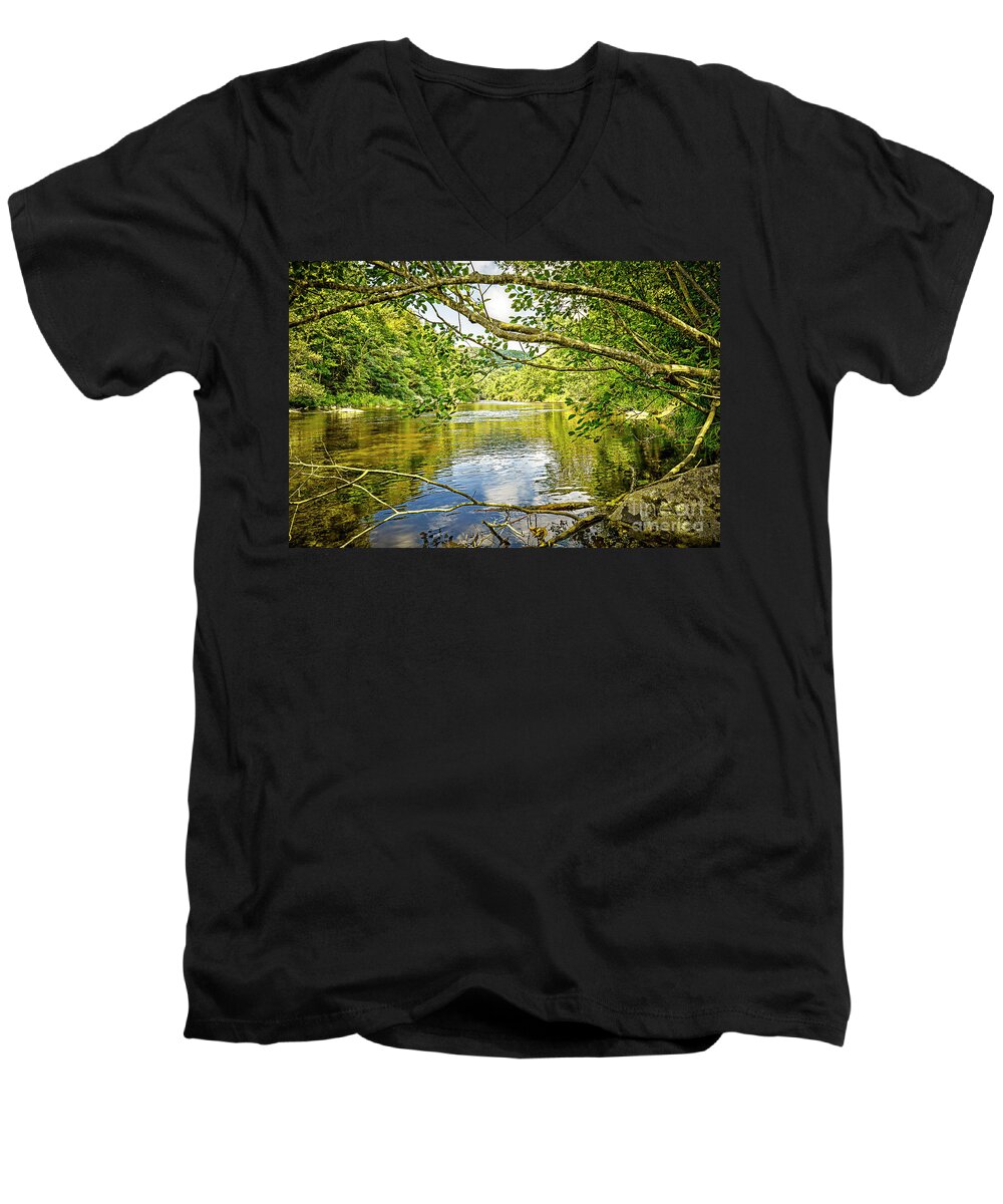 Canal Pool Men's V-Neck T-Shirt featuring the photograph Canal Pool by Tom Cameron
