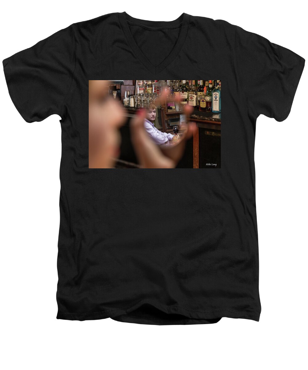 Portrait Men's V-Neck T-Shirt featuring the photograph Checking Each Other Out by Mike Long