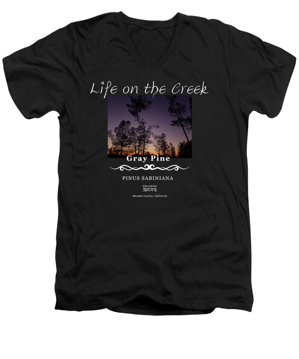 Gray Pine Men's V-Neck T-Shirt featuring the digital art Gray Pine by Lisa Redfern