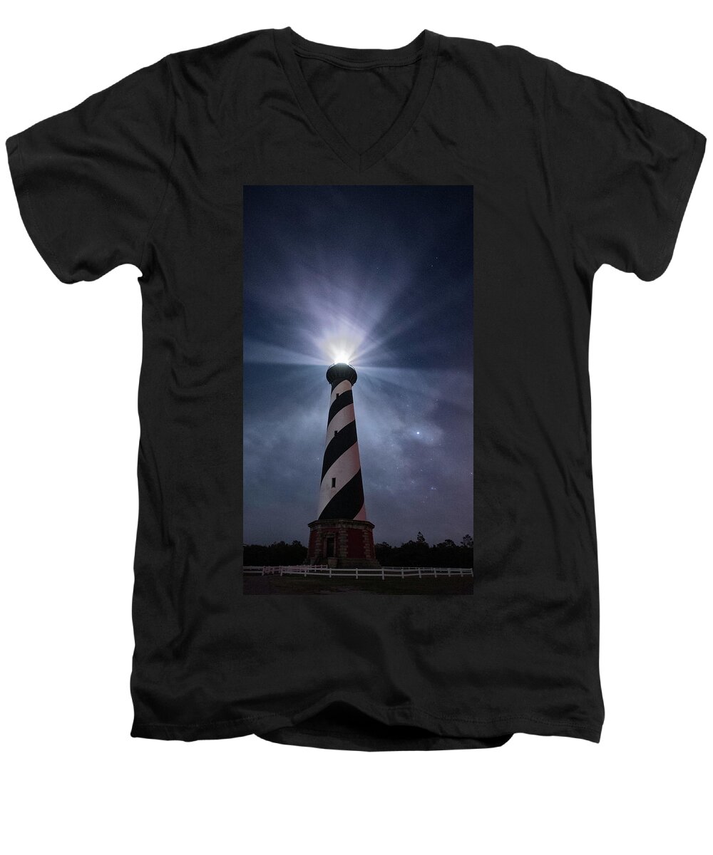 North Carolina Men's V-Neck T-Shirt featuring the photograph Light Up The Sky by Robert Fawcett