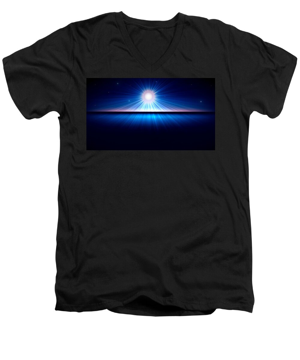 Sky Men's V-Neck T-Shirt featuring the digital art Nethereal by Danielle R T Haney