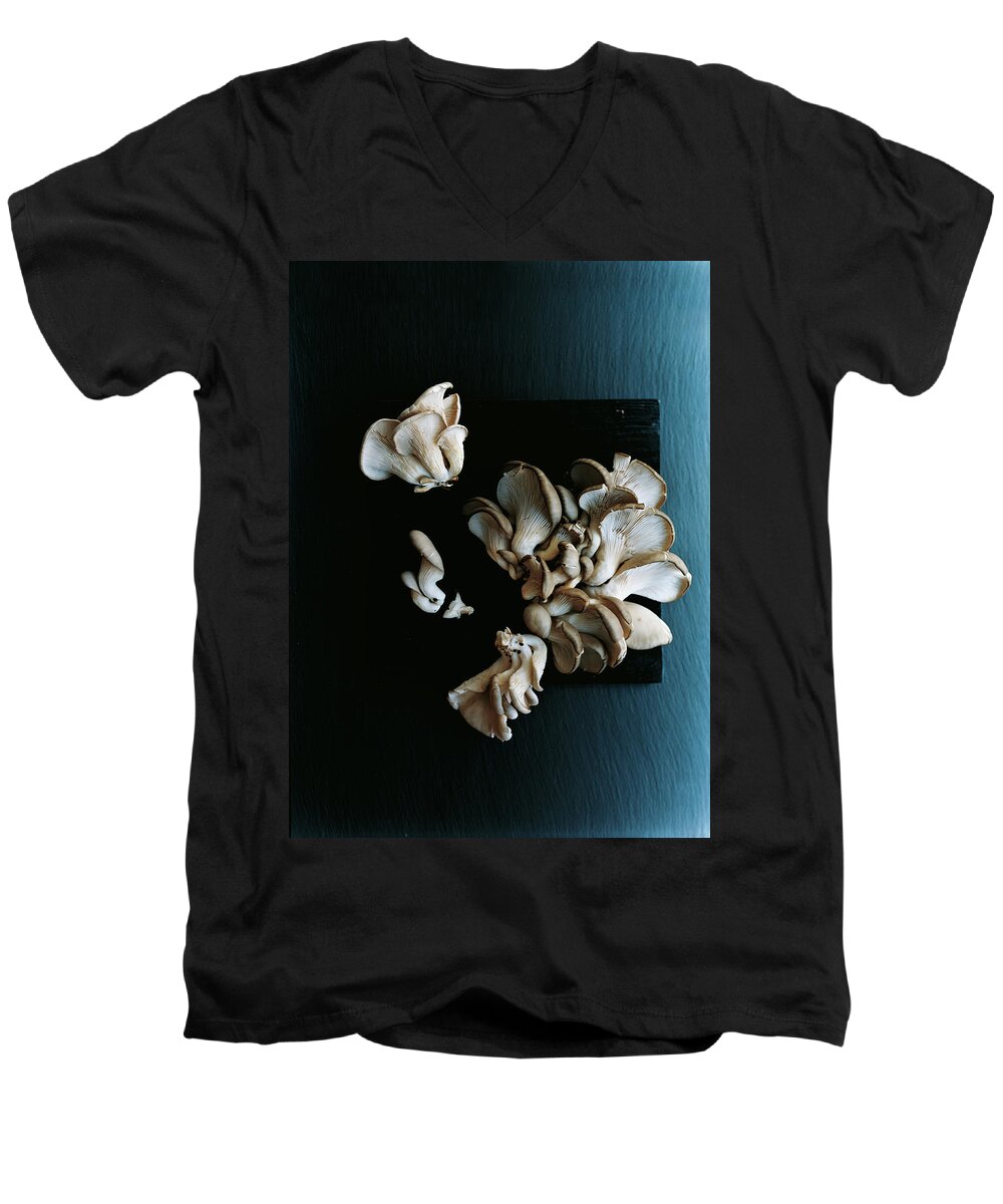 #new2022 Men's V-Neck T-Shirt featuring the photograph Oyster Mushrooms by Romulo Yanes
