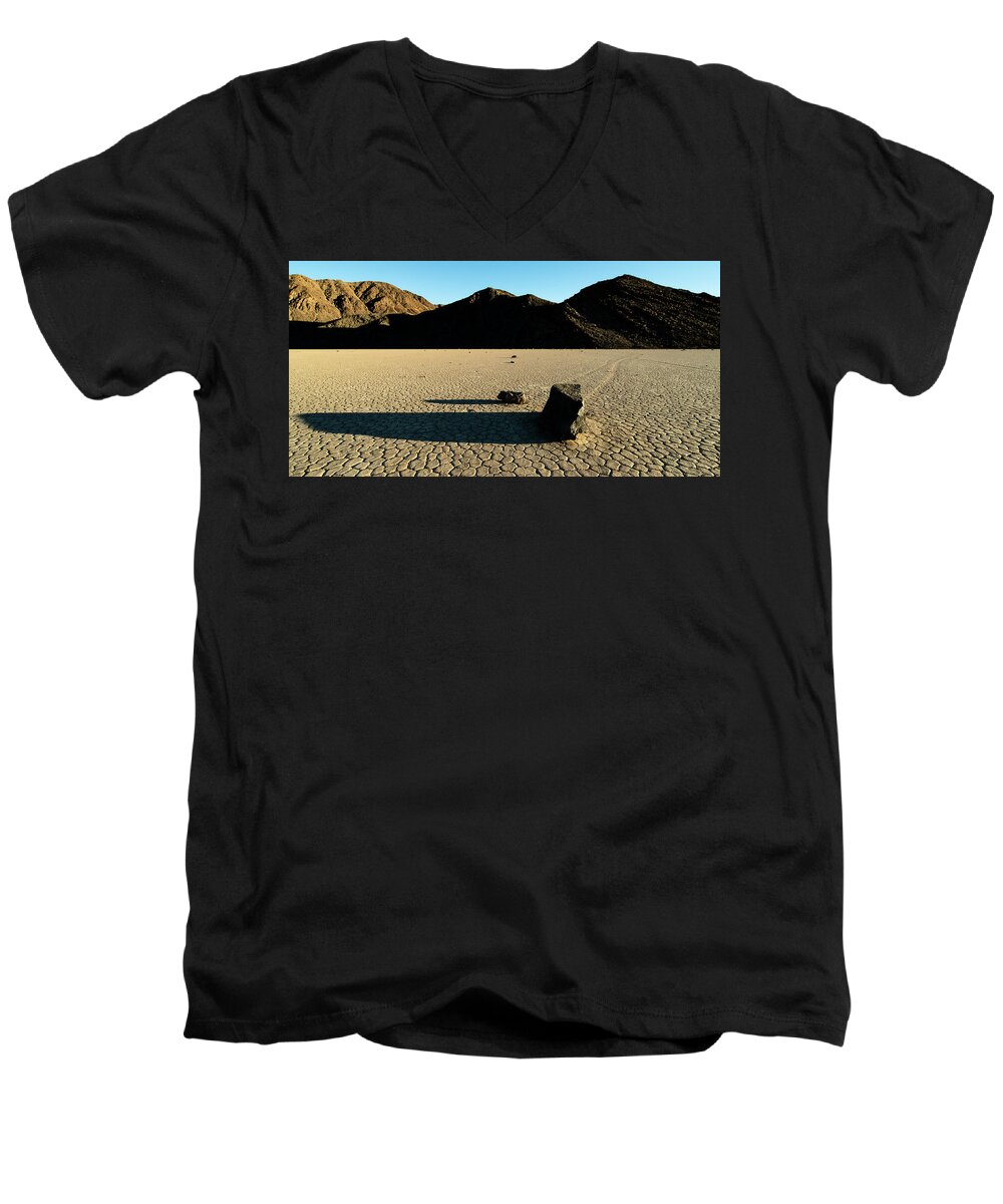 Stone Men's V-Neck T-Shirt featuring the photograph Sailing Stone Sunset II by William Dickman