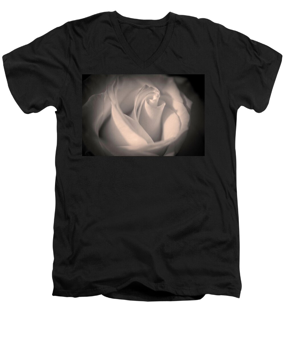 Photograph Men's V-Neck T-Shirt featuring the photograph Silky Pastel Rose by Pheasant Run Gallery