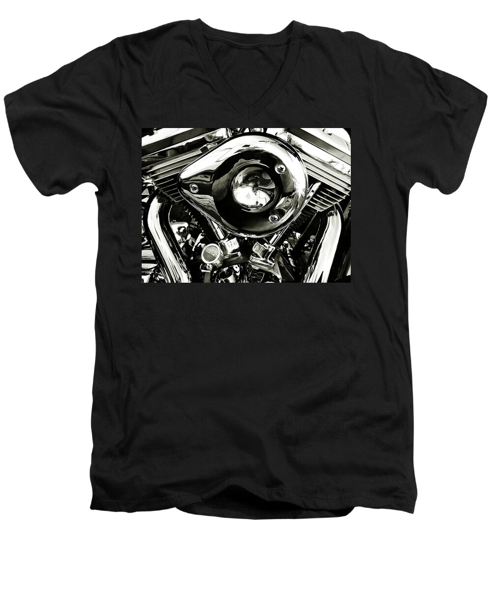 V-twin Men's V-Neck T-Shirt featuring the photograph Up Close and Personal by David Manlove