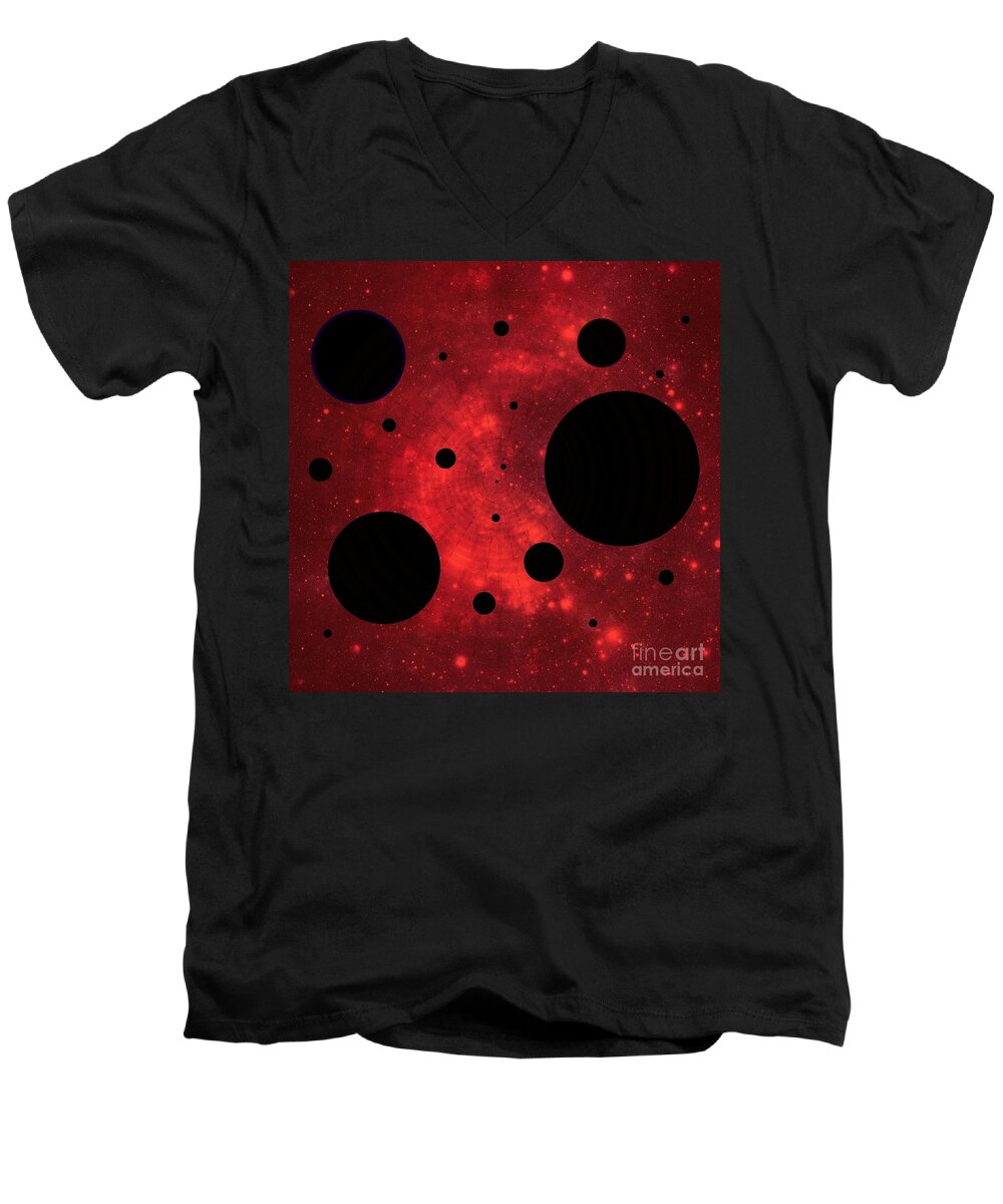 Vortex Men's V-Neck T-Shirt featuring the digital art Vortex by Diamante Lavendar