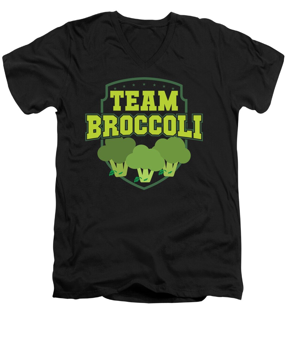 Broccoli Men's V-Neck T-Shirt featuring the digital art Broccoli #11 by Mercoat UG Haftungsbeschraenkt