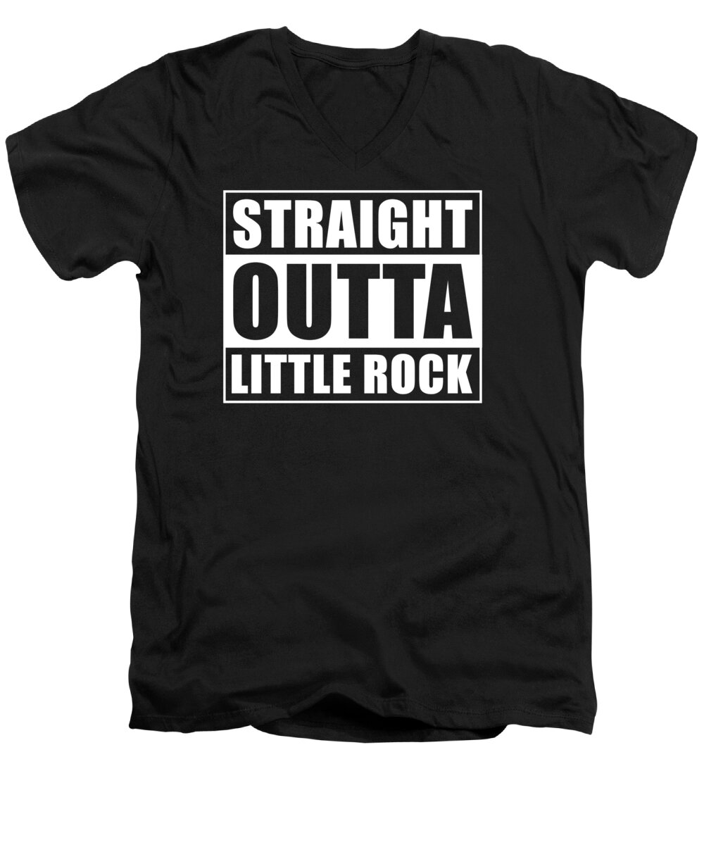 Little Rock Men's V-Neck T-Shirt featuring the digital art Straight Outta Little Rock #2 by Manuel Schmucker