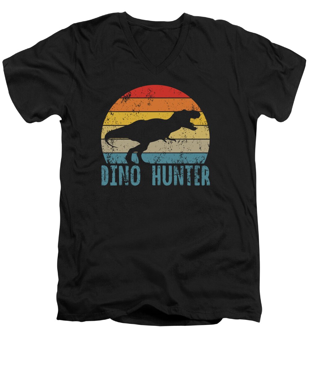 Dinosaurs Men's V-Neck T-Shirt featuring the digital art Jurassic Dinosaurs Paleontologist Dino Fans #4 by Toms Tee Store