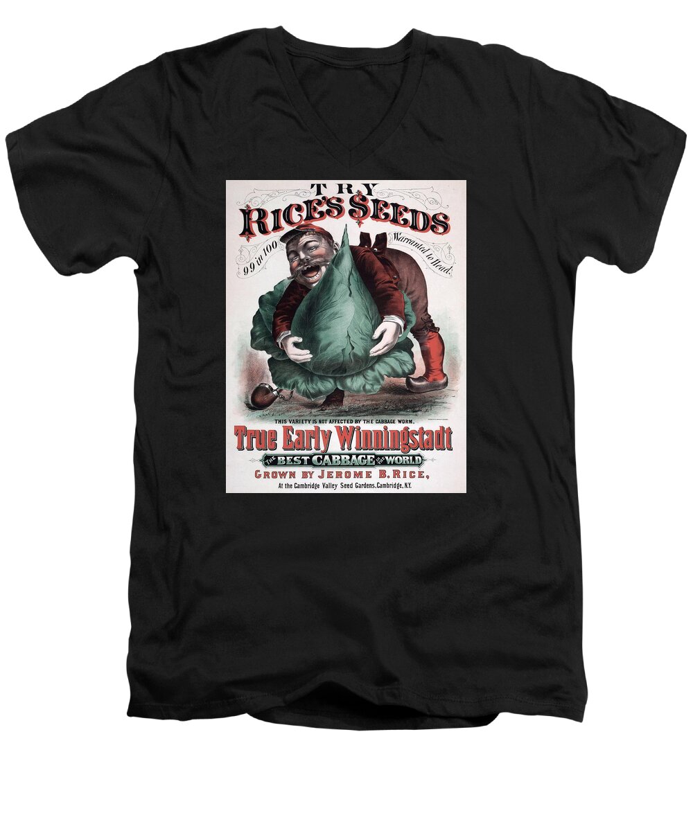 Americana Men's V-Neck T-Shirt featuring the digital art Best Cabbage by Kim Kent