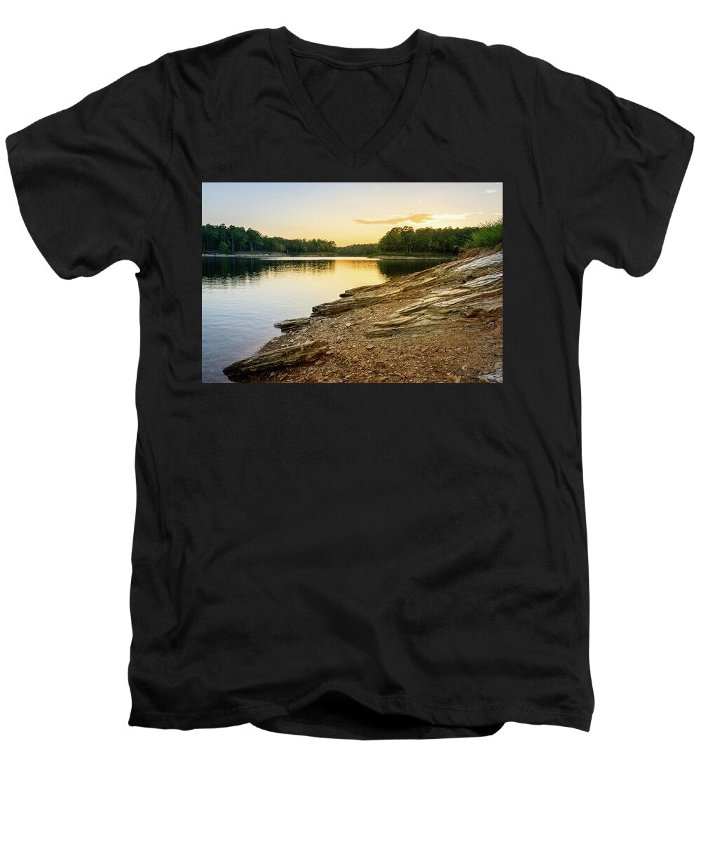 Beaver Bend Men's V-Neck T-Shirt featuring the photograph Bluejay's Paradise by Michael Scott