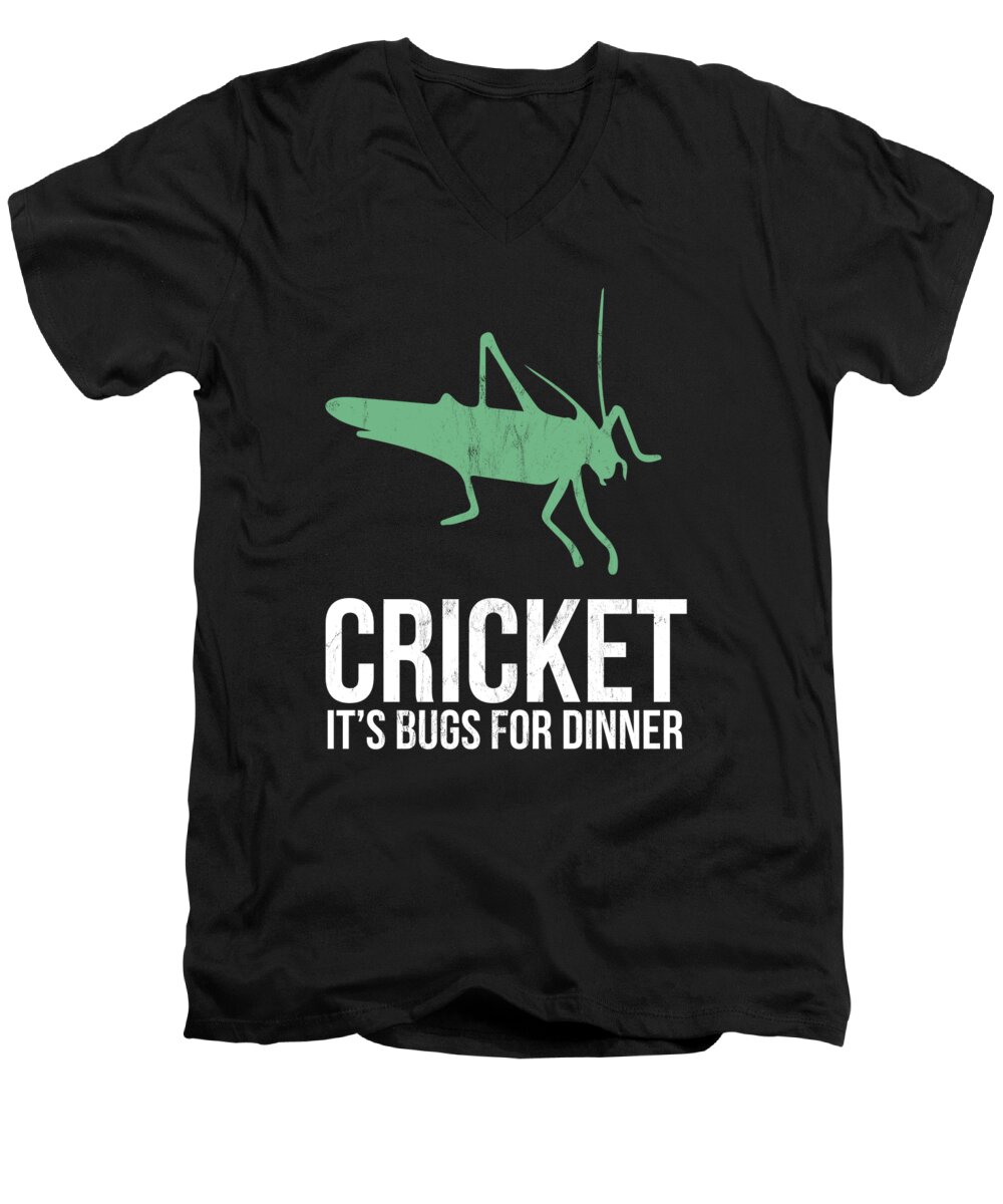 Creature Men's V-Neck T-Shirt featuring the drawing Cricket ItS Bugs For Dinner Eat Insects Entomophagy by Noirty Designs