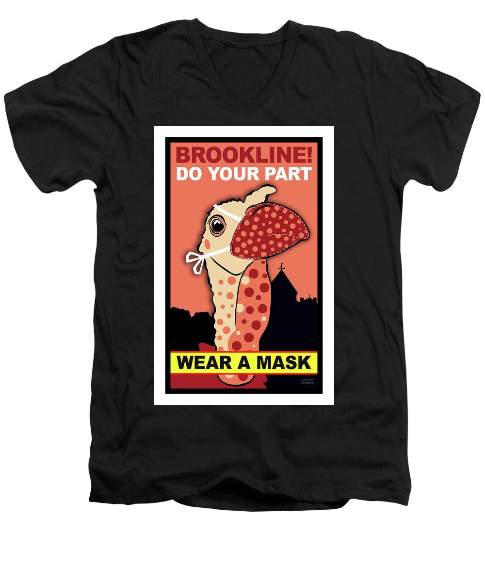 Brookline Men's V-Neck T-Shirt featuring the digital art Do Your Part by Caroline Barnes