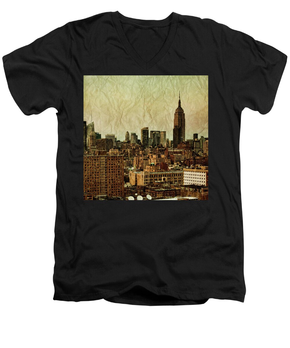 New Men's V-Neck T-Shirt featuring the photograph Empire Stories by Andrew Paranavitana