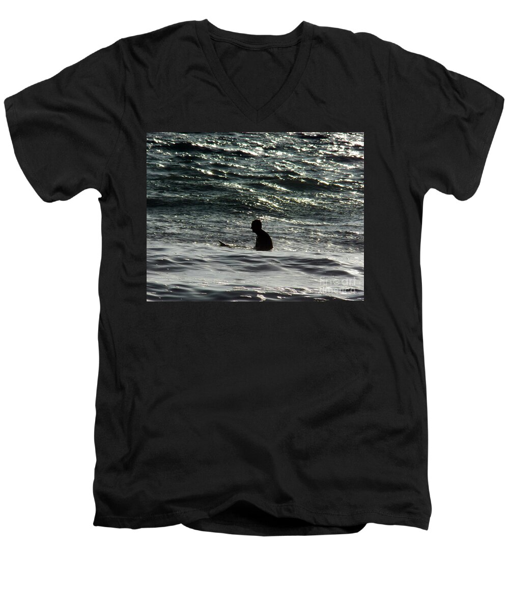 Surfer Men's V-Neck T-Shirt featuring the photograph Eternity by Brian Commerford
