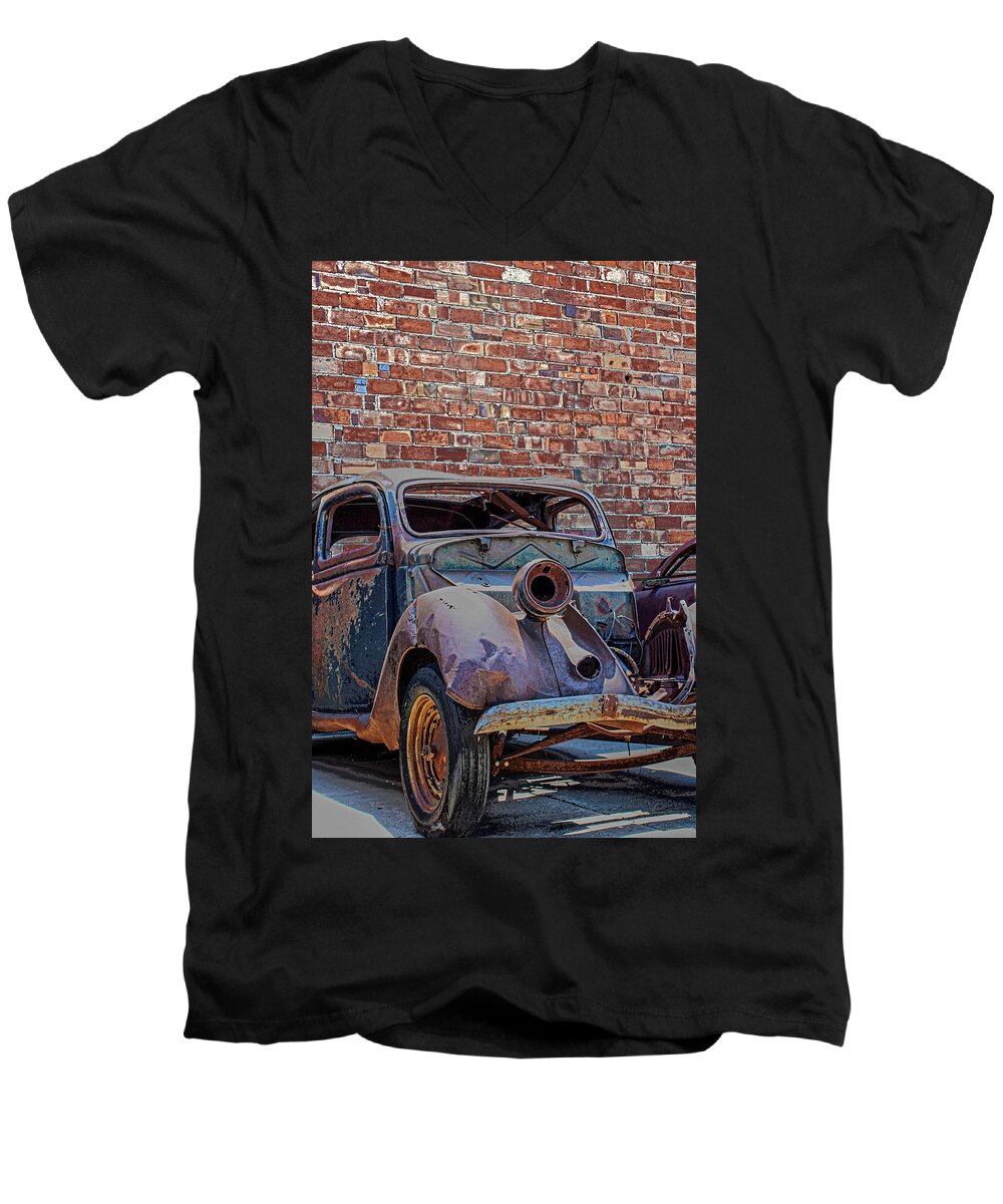 Bricks Men's V-Neck T-Shirt featuring the photograph Rust in Goodland by Lynn Sprowl