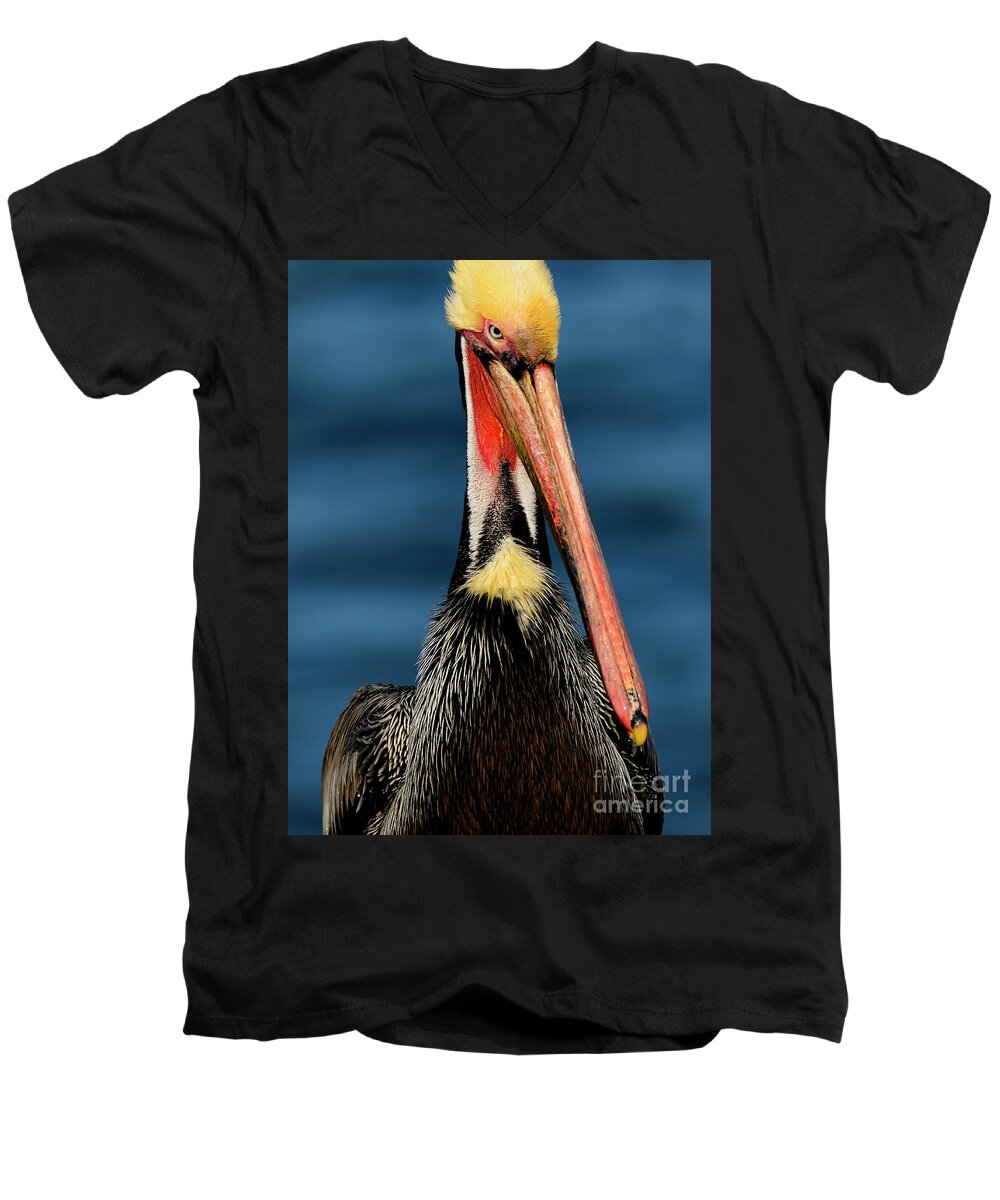Birds Men's V-Neck T-Shirt featuring the photograph King Of The Coast by John F Tsumas