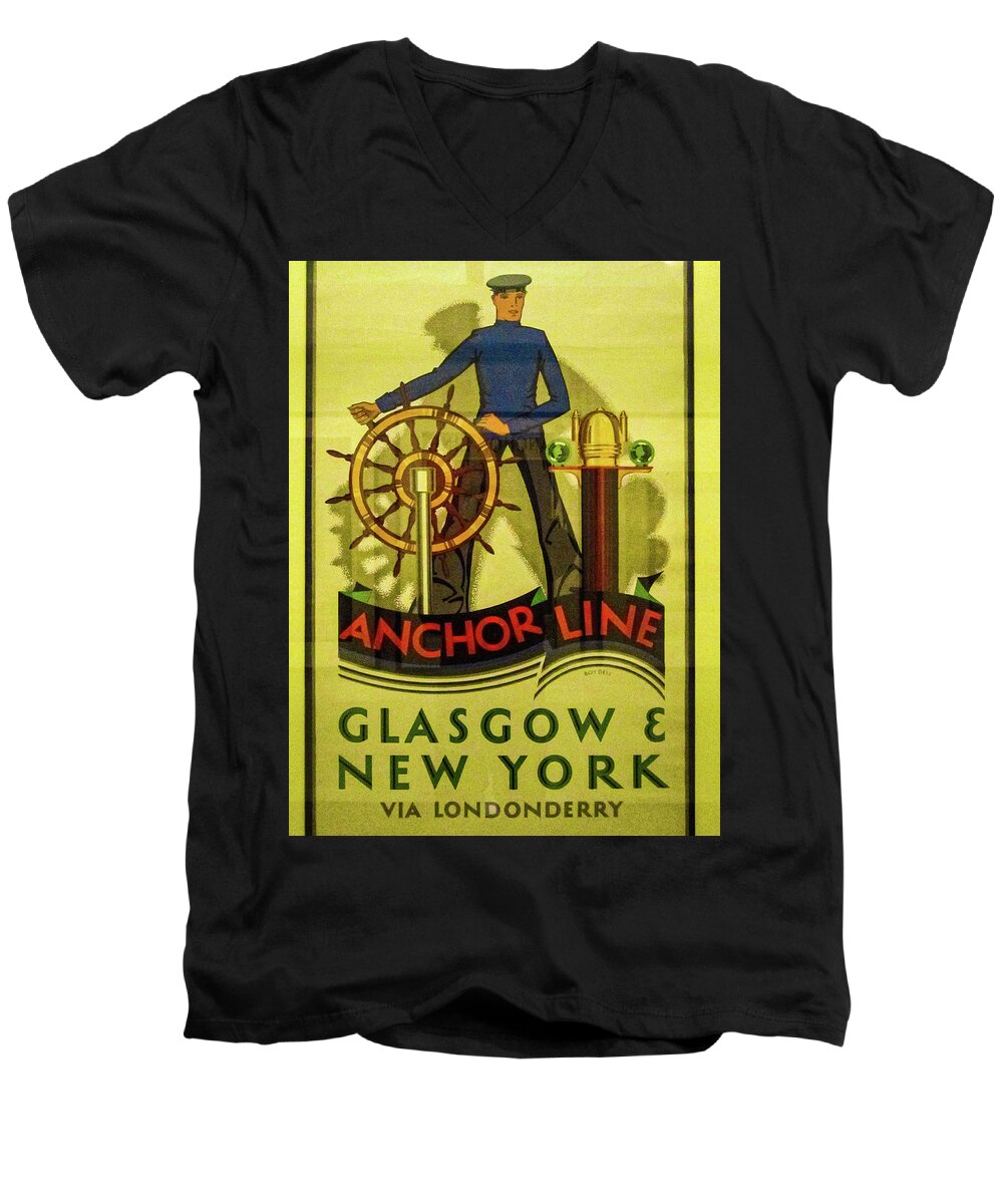 Glasgow Men's V-Neck T-Shirt featuring the photograph Sailing to by James Canning